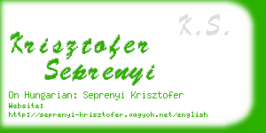 krisztofer seprenyi business card